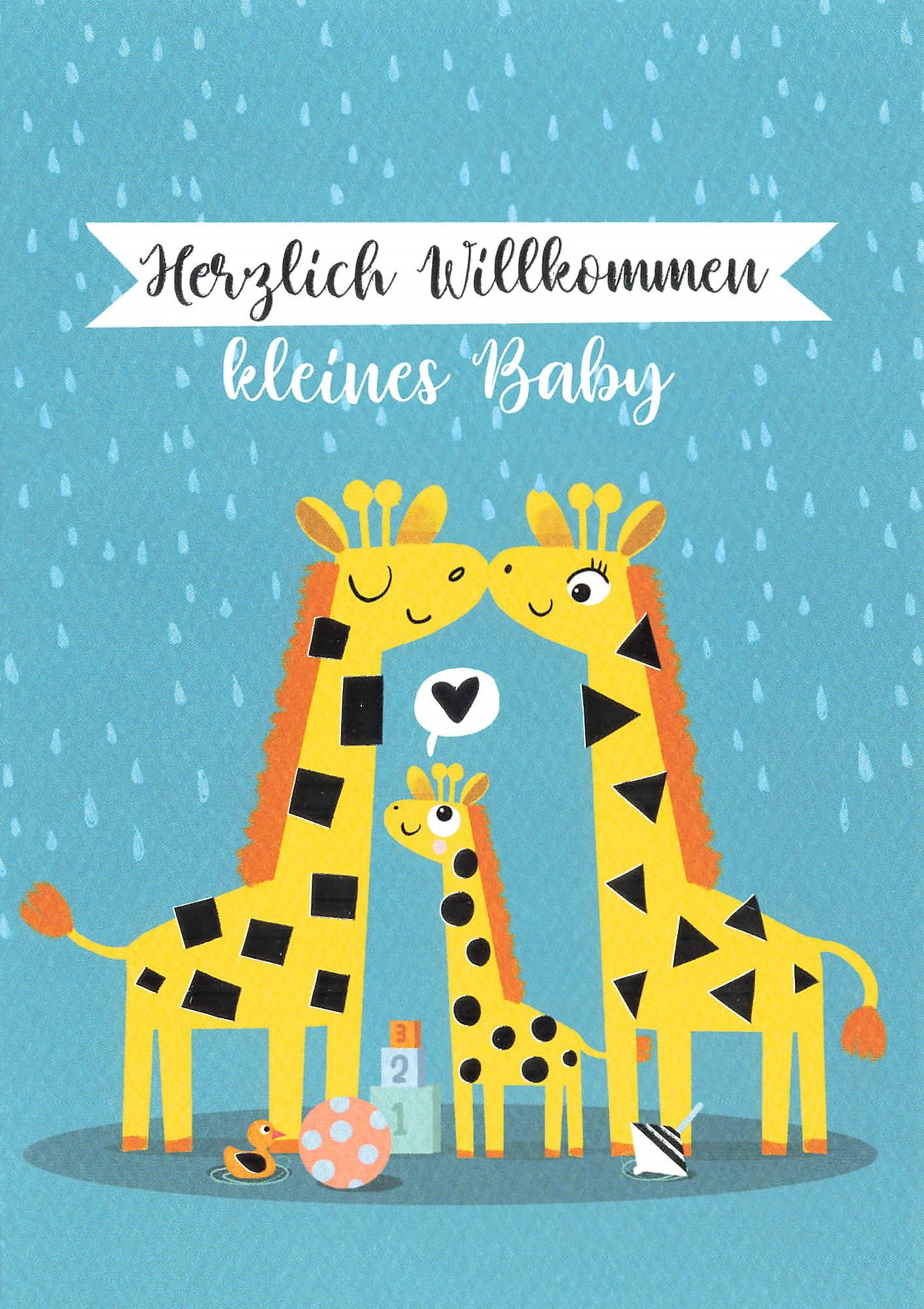 Glückwunschkarte Giraffenfamilie