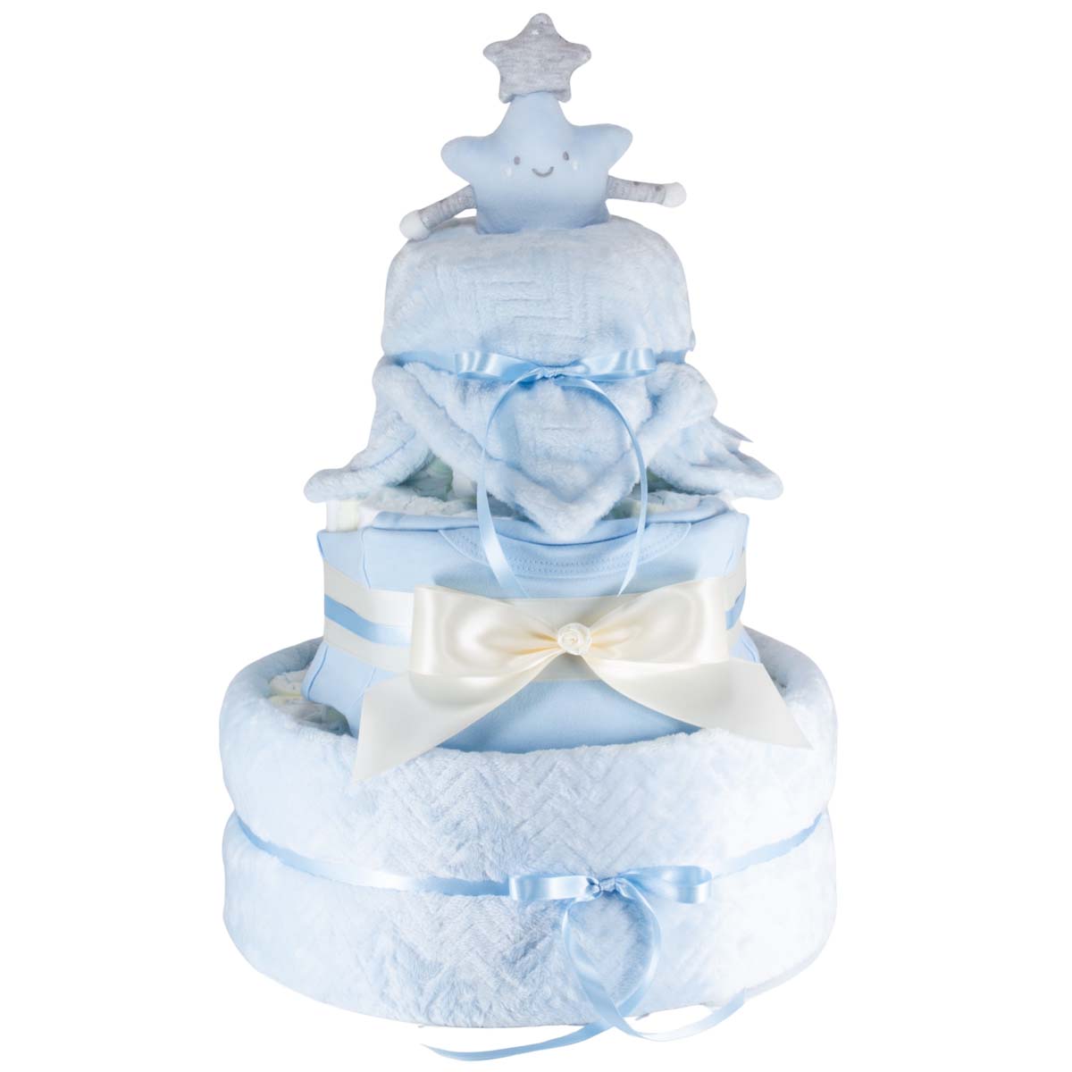 Windeltorte Kuschelfreund Stern blau